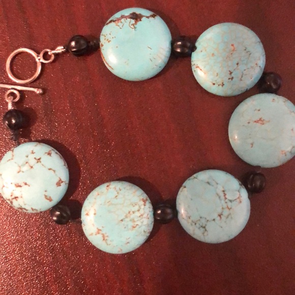 Turquoise and black bracelet - Picture 2 of 2